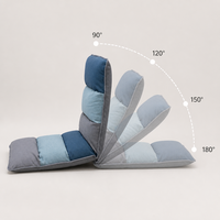 Canapé-lit pliant réglable 6 segments, fauteuil inclinable color block, matelas de relaxation pour salon et chambre à coucher
