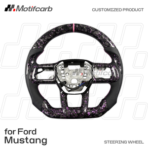 Volant de voiture personnalisé en fibre de carbone forgée rose pour Ford Mustang GT GTD 7ème génération S650 Dark Horse Shelby Coupé 2024-2026 - Product Image 2