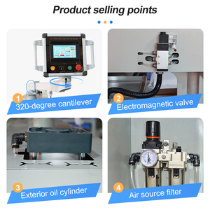 New Automatic Rotary Heat Press Machine 4 Worktables Pneumatic 2 Head PLC Control 38x38cm for Industrial T-shirt Label <b>Printer</b> - Product Image 2