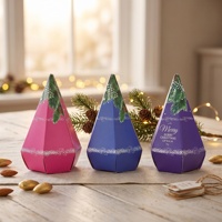 Direkt vom Hersteller Faltbare Pyramidenförmige Geschenkbox mit Individuellem Vollfarbdruck Geschenkverpackung Papierbox für Lippenbalsam Weihnachtsgeschenke