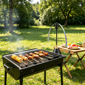 Ventilateur anti-mouches portable à pales souples et silencieux, prêt à être expédié, avec crochet de suspension et base de support pour le camping, les pique-niques et les barbecues - Product Image 4