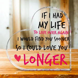 Plaque en acrylique transparente en forme de cœur personnalisée 15*15CM SAY-285, conçue en usine pour la décoration de bureau - Product Image 2