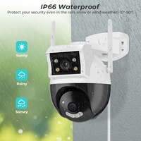 Caméra de sécurité extérieure WiFi 4MP CMOS à double objectif, suivi automatique, grand angle, vision nocturne, audio bidirectionnel, PTZ, carte SD, garantie 1 an