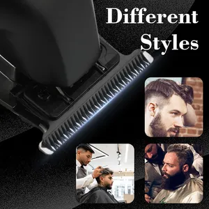 Máquina de corte de cabelo com bateria de lítio para barbeiro profissional, máquina de cortar cabelo elétrica sem fio, metalurgia em pó