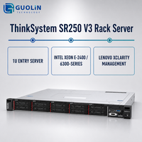 Serveur réseau d'entreprise neuf, Intel Xeon E-2456, 128 Go DDR5 ECC NVMe Gen4, Lenovo ThinkSystem SR250 V3, serveur en rack 1U