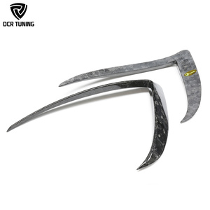 Canards de brouillard avant en fibre de carbone forgés MODEL X pour Tesla <span class=keywords><strong>MODELX</strong></span> 2022 + Car Bumper Splitter Dry Carbon Fog Light Frame Superlay - Product Image 4