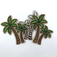 Patch brodé thermocollant personnalisé de haute qualité motif cocotier, badge appliqué palmier tropical pour vêtement
