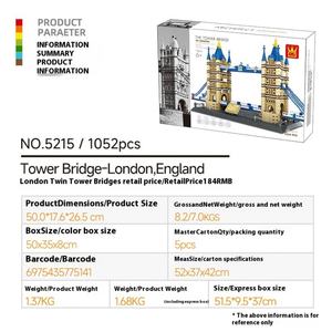 Blocs de construction en plastique durable, modèle assemblé compatible, Pont de la Tour Jumelle de Londres, jouet pour enfants 5215 - Product Image 2
