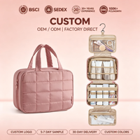 Trousse de Toilette de Voyage Gonflable Personnalisable avec Logo pour Femme, Organisateur de Cosmétiques, Accessoires de Voyage Cabine, Vente en Gros OEM