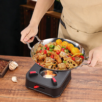 Marmite à soupe et à bouillon en acier inoxydable épaissi de 24 cm avec poignées doubles, support trépied, isolation, intérieur antiadhésif, compatible lave-vaisselle