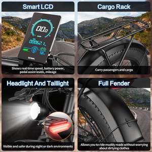 Vélo de montagne électrique double batterie lithium 500W tout-terrain 7 vitesses – Commande en gros, <span class=keywords><strong>prix</strong></span> OEM/ODM, programmes d'emballage personnalisé, distribution mondiale - Product Image 5