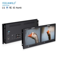 Monitor LCD FEELWORLD D101 PLUS para Montaje en Rack, Doble Pantalla de 10.1 Pulgadas, 4RU, 4K HDMI SDI, 1920x1200 IPS, Precio de Fábrica OEM, Empaque con Logotipo Personalizado
