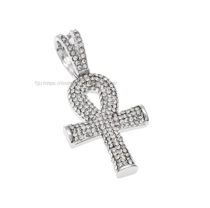 Collar con colgante de llave Ankh egipcia estilo hip hop para hombres y mujeres - Product Image 5