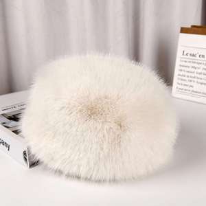 Wholesale Fashion Stylish Design 3D Embroidery Faux Fur Fluffy Sunshade <b>Bucket</b> Hats Unisex - Product Image 6