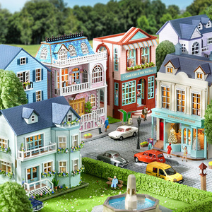 Houten Poppenhuis Warm Landhuis Full Star Dessert Winkel Romantisch Kasteel Poppenhuis Voor Meisjes Miniatuur Meubels Voor Poppenhuis - Product Image 3