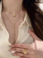 Collier en argent 925 avec étoile scintillante à quatre branches et boussole solaire, sensation de luxe vintage, chaîne de clavicule superposée, polyvalent et tendance