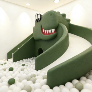 Parc d'attractions pour enfants sur le thème du crocodile, toboggan, piscine à balles, équipement de terrain de jeux pour enfants, intérieur, pour les tout-petits, garderie, école maternelle - Product Image 2