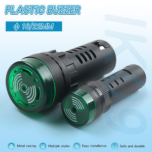 Interruptores de zumbador LED de alarma acústica-visual Botones pulsadores de 16mm y 22mm Con luz intermitente fuerte Nivel de corriente IP65 máx. 20A - Product Image 2