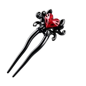 Épingle à cheveux promotionnelle Halloween style gothique cœur rouge, imprimée en 3D, en forme de U, rétro punk sculptée - Product Image 5