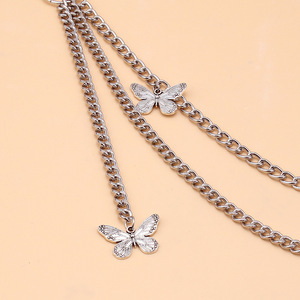 สร้อยคาดเอวหลายชั้นลายผีเสื้อ สไตล์พังก์ฮิปฮอป โลหะผสมสังกะสี สำหรับใส่ทุกวัน - Product Image 4