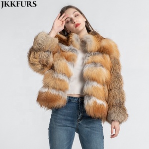 Jancoco giacca invernale in <span class=keywords><strong>pelliccia</strong></span> calda spessa <span class=keywords><strong>cappotto</strong></span> in vera <span class=keywords><strong>pelliccia</strong></span> di volpe rossa per donna - Product Image 3