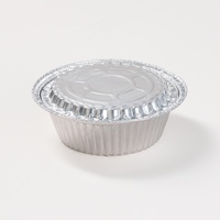 Bol jetable en aluminium de 750 ml avec couvercle en plastique, argenté, pour riz, soupe, pain, qualité alimentaire, procédé blister, compatible four