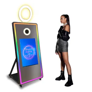 The More The Magic Mirror Photo Booth Arch Retro Handheld Book Enclosure Classic Background Mirror Photo Booth