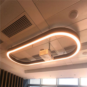 Luminaires modernes ovales LED lumière linéaire 4 pieds 25W luminaire connectable LED pendentif éclairage lumière du jour pour magasin de polissage de voiture - Product Image 3