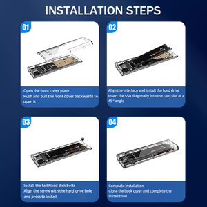 Boîtier transparent Pilcnla pour disque dur SSD NVMe M.2 double protocole <span class=keywords><strong>MVME</strong></span> et NGFF vers USB 3.1, prend en charge jusqu'à 6 To - Product Image 3