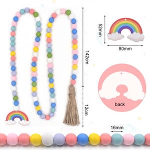 Cuentas de madera de Pascua con cuentas de caramelo de dibujos animados con etiqueta de conejito para fiesta decoración del hogar Accesorios Diy - Product Image 6