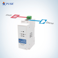 PUSR Din Rail tes hemat biaya RS485 ke Ethernet TCP/IP Modbus RTU konverter DC 5-36v CE/FCC USR-DR302 bersertifikat