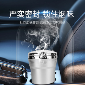 Car Ashtray Flip Embedded Led Light <b>Silver</b> Plastic For Car - Product Image 5
