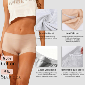 Calzoncillos Tipo Boyshort de Algodón <span class=keywords><strong>Anti</strong></span>-<span class=keywords><strong>rozaduras</strong></span> para Piel Sensible, Ropa Interior Suave y Transpirable con Personalización de Bajo Pedido Mínimo - Product Image 3