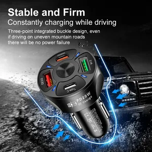 Adaptador de cargador de coche de salida <span class=keywords><strong>USB</strong></span> <span class=keywords><strong>C</strong></span> dual Carga rápida <span class=keywords><strong>USB</strong></span> PD QC3.0 Tipo-<span class=keywords><strong>C</strong></span> Salida de 15W para iPhone para Samsung para cargador de teléfono - Product Image 4