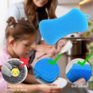 Éponges à vaisselle en silicone en gros, durables et sûres, éponges à récurer en silicone sèches, gadgets de cuisine polyvalents, brosse-éponge pour vaisselle - Product Image 5