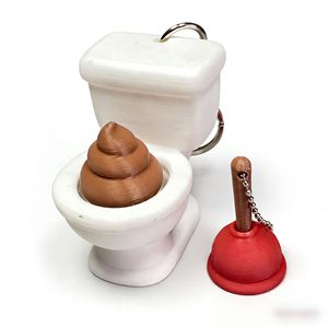 Cross-border Viral Hit 3D-printed PLA Toilet-flush Button Stress-reliever Clicker Keychain Pendantprank Spoof <b>Toy</b> - Product Image 1