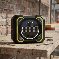 Détecteur d'angle numérique professionnel de haute précision avec 3 niveaux laser, base magnétique, modes absolu et relatif