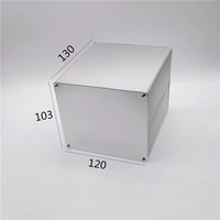 Boîtier de projet en aluminium sur mesure 100*120*103mm, coque fendue, quatre vis à tête fraisée, corps argenté lisse