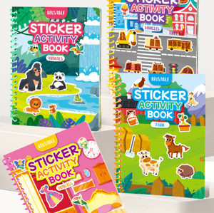 Custom Sticker <strong>Book</strong> 50 Reusable Stickers PP/Non-woven Fabric Girls Ages 3-5 <strong>Easter</strong> Basket Stuffers Gift Ideas No Mess Travel - Product Image 1