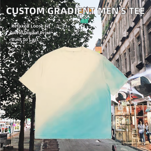 Camisetas de Hombre de Alta Calidad con Logotipo de Marca Personalizado, Tejido de Poliéster/Algodón, Casual, Lisas, Estampadas, Degradado, Teñido Diagonal - Product Image 2