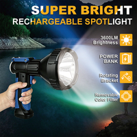 Projecteur LED super lumineux de 3600 lumens, lampe torche portative, longue durée, étanche, pour la navigation de plaisance et les activités de plein air