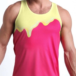 Débardeur en polyester/coton de haute qualité, logo personnalisé, uni, sans manches, tissu doux, musculation, fitness - Product Image 1