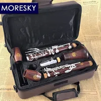 MORESKY Clarinet Nickel Silver Surface Silver Plated 18 Keys Bb Rosewood Mopane Woodwind M67