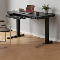 Bureau d'ordinateur électrique réglable en hauteur avec tiroirs et ports de charge USB, table multifonctionnelle pour l'étude