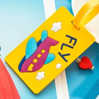 Étiquette de bagage personnalisée au prix d'usine, design de dessin animé, étiquette en PVC souple en silicone pour la décoration de pendentifs de voyage