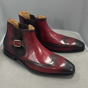 Botas de Tobillo Balmoral de Cuero para Hombre, Textura Lijada a Mano, Estilo Amish, Algodón, Resistentes al Agua, Antideslizantes - Product Image 5