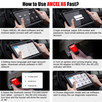 Avec tablette Pad Ancel X6 OBD 2 Diagnostic automobile complet du véhicule Diagnostic du système complet DPF SAS Codage des injecteurs Service OBD2 Analyse automobile