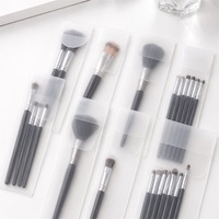 Wiederverwendbare Kleine PVC-Tasche für Make-up-Pinsel mit Eigenem Logo Mattierte PVC-Kosmetikorganizer-Tasche Private Label Kosmetikwerkzeug-Tasche