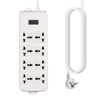 Multiprise de protection contre les surcharges 3M, 8 prises, cordon 10A/250V, prise européenne standard en cuivre
