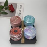 Ensemble de bougies aromatiques modernes en cire de soja 2,2 oz et 4,4 oz, fournitures DIY avec différentes saveurs, coffret cadeau Saint-Valentin en boîte métallique